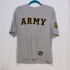 Rapid‎ Dominance T-Shirt Mens M Grey Excellent Army Graphic Patch 20x26